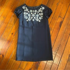 SunaUna Japan Navy Appliqué Shift Dress Size 38/US 6